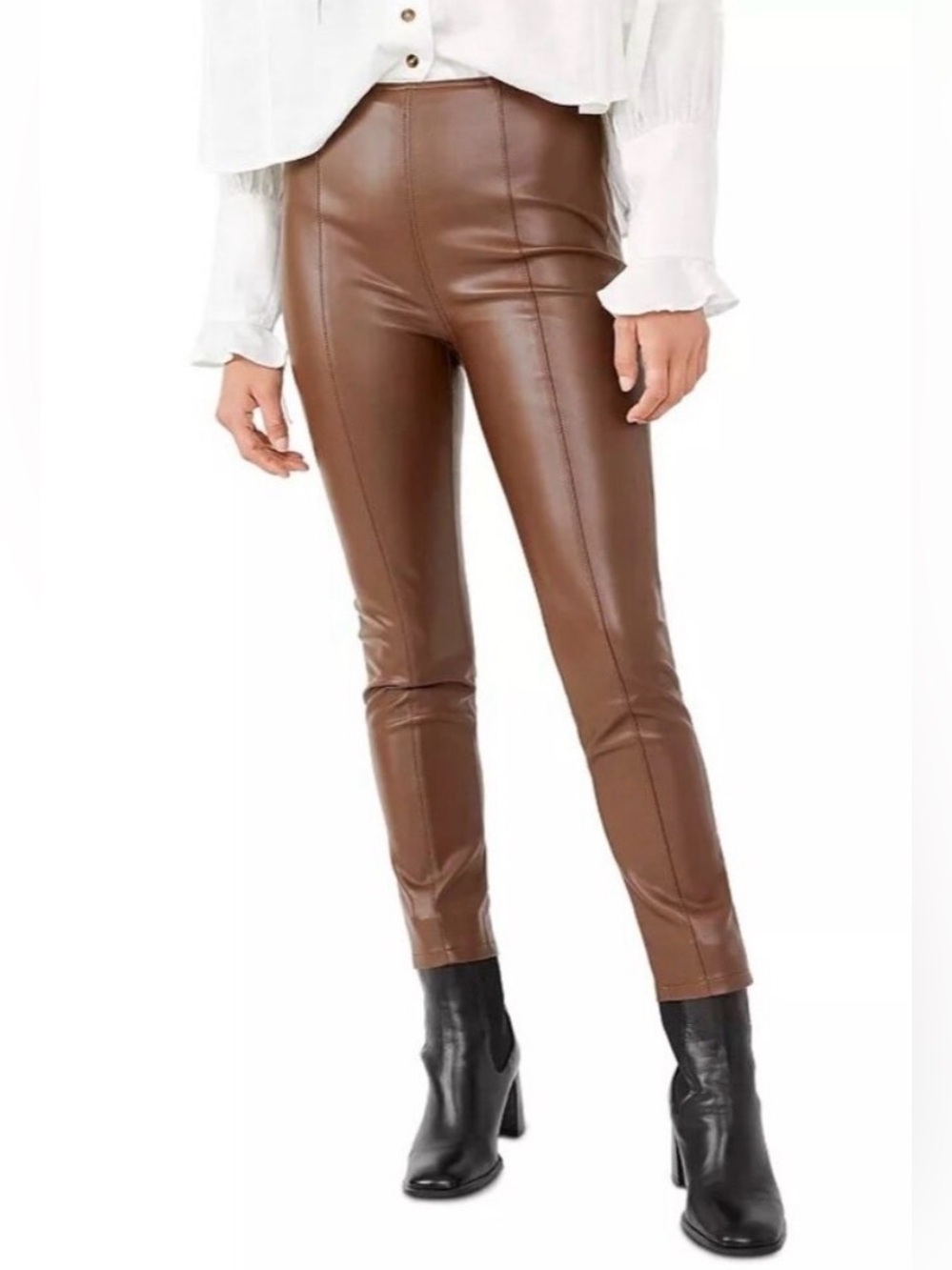We the Free Spitfire faux leather brown skinny pants, size 29